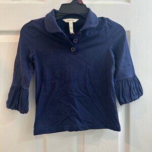 Matilda Jane Collared Girls' Puffer Tee Navy Perfectly Paired Top Size 6